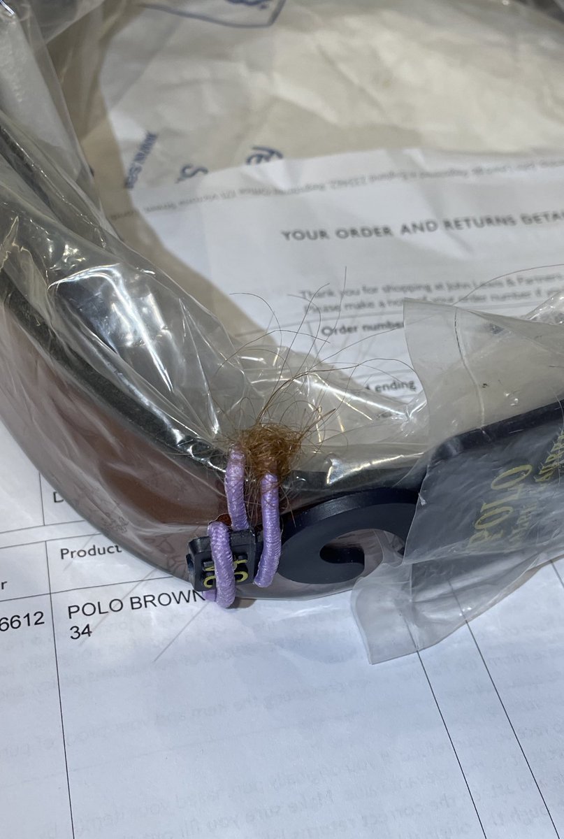 WaringBen's tweet photo. @jlandpartners My online order arrived today with the addition of someone’s hairband and HAIR sample 🤢 JL standards not being met here! https://t.co/v5X2eQEqgk