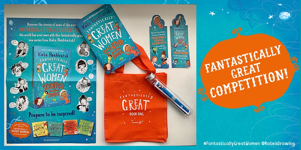 👩‍🔬Cool competition alert!👩‍🔬To celebrate the upcoming publication of @KateisDrawing's 1st #fantasticallygreatwomen book for older readers we're offering 3 lucky winners the chance to win a copy of Scientists &amp; Their Stories PLUS all these goodies! Simply like &amp; retweet to enter💙