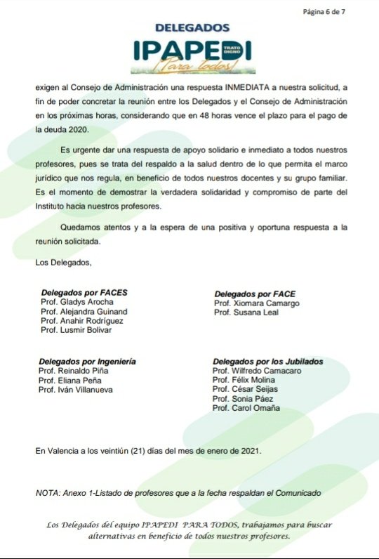 ipapedidetodos's tweet photo. Los Delegados con el respaldo de más de 100 profesores que hasta ahora han suscrito el Comunicado #Solicitamos al Consejo de Administración una reunión #Urgente que involucre a todos los Delegados electos para buscar alternativas ante el riesgo de la no renovación del HCM. (2/3) https://t.co/1Ruej8vVrU