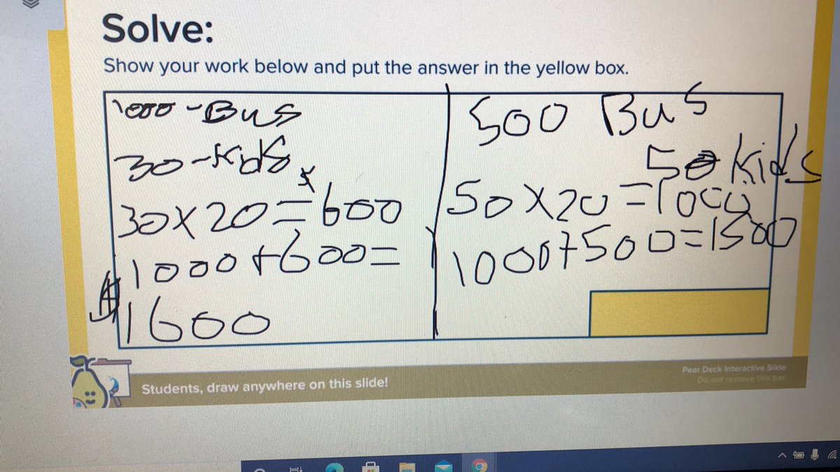 Some terrific problem solving going on today <a href="/GoodfellowPS/">Goodfellow P.S.</a> as we work on figuring out which field trip is the least expensive! <a href="/scdsbmath/">SCDSB Math</a>
