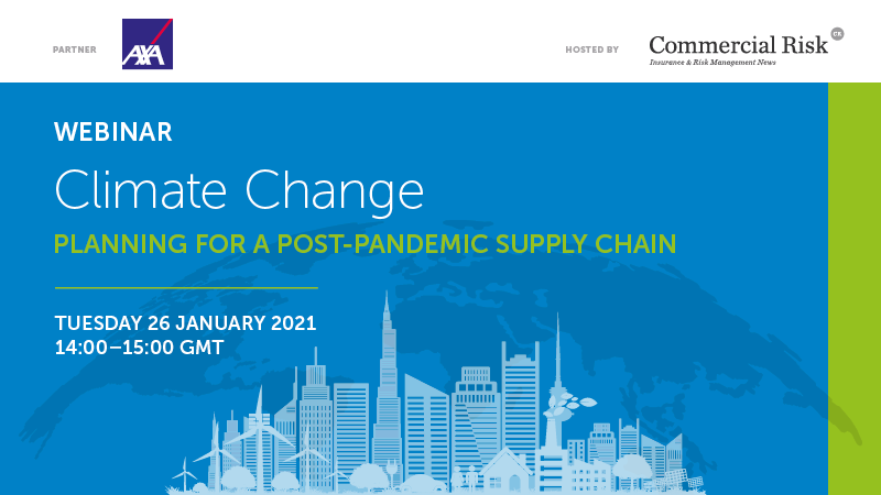 AXA_XL's tweet photo. Join AXA XL's Natural Hazards & Climate Change Manager Fabio Petruzzelli & others, as they examine #supplychains need for change & how #climatechangerisks should be factored into businesses' plans for a post-pandemic world. Register: https://t.co/pYLLJqfweC @AXA #ComRiskOnline https://t.co/Y4JcIaJ9sU