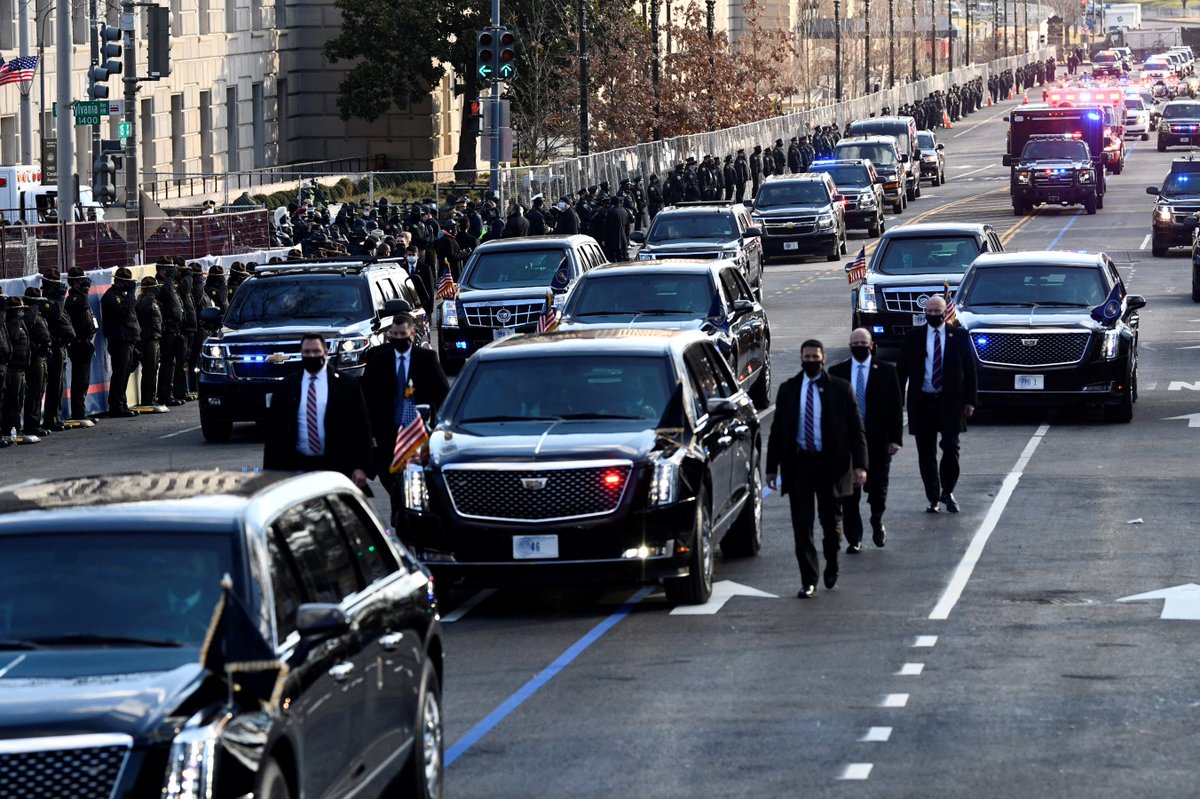 SecretService's tweet photo. The National Special Security Event for the 2021 Inauguration has concluded safely. The Secret Service, along with our partners successfully implemented a tried and true security plan required to ensure the safety of America’s leaders and its people. https://t.co/vvJFUZimcJ