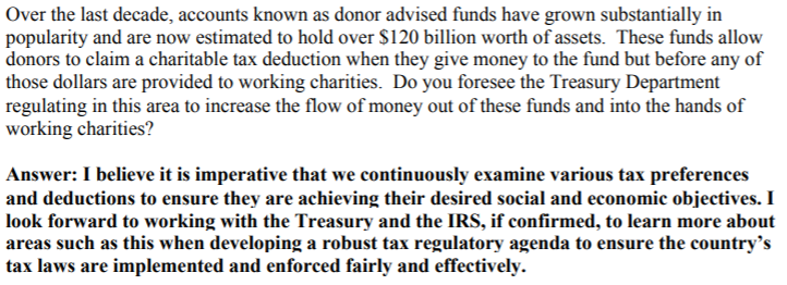 Yellen on donor-advised funds! That's an area the IRS has said they'll issue guidance about for many years now  #TaxTwitter