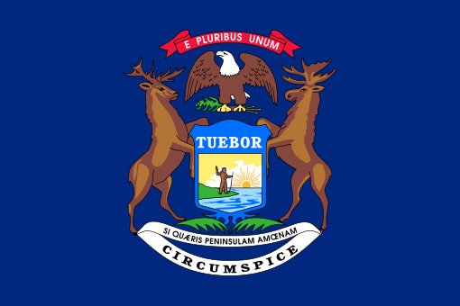 12. Michigan -- Completely unbiased opinion, obviously. This shit rocks. Cool deer, and it says "If you seek a pleasant peninsula, look about you," in latin. Good flag.