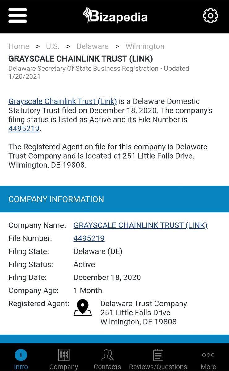 Grayscale Chainlink Trust (LINK) Filed on December 18th, 2020 as a Delaware  Domestic Statutory Trust Is it real or just an elaborate larp? Only time  will tell https://t.co/ej4bYWysYz #Chainlink $LINK