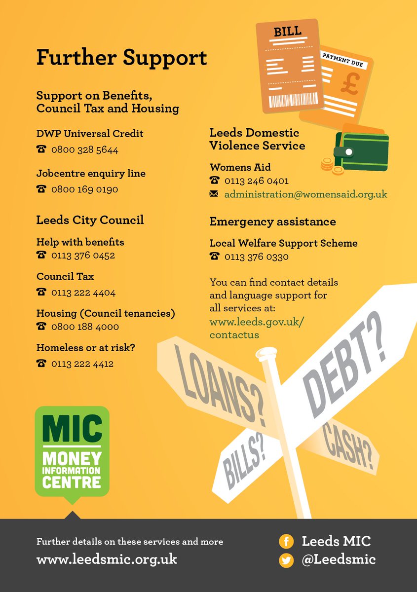 If you're struggling financially for any reason, you might be eligible for benefits or other support. @LeedsMIC can help you find free, impartial and confidential help with bills, debt, money benefits, emergency food, low cost loans & employment support: orlo.uk/L61q4