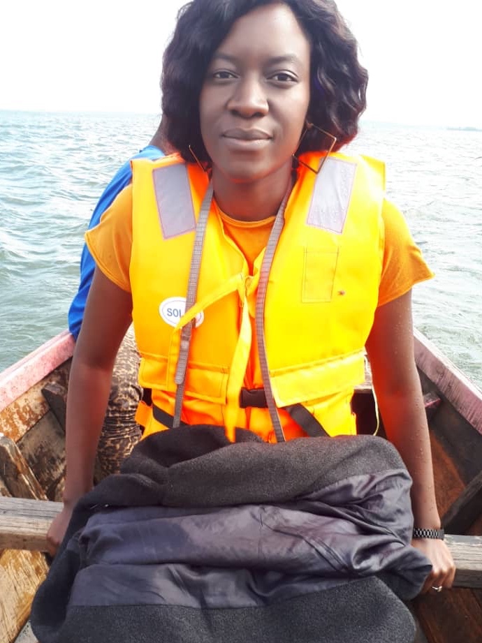 Ace Africa monitoring and evaluation staff visiting the islands on Lake Victoria to get data... in a canoe!!! 😨