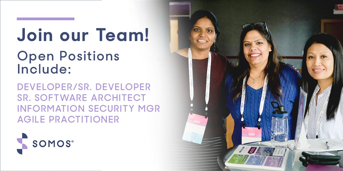 If you’re looking for a company that offers an amazing culture, excellent benefits, a remote work environment and more, then look no further than #TeamSomos! We currently have several exciting open positions just waiting for the right person! Learn more: somos.com/careers