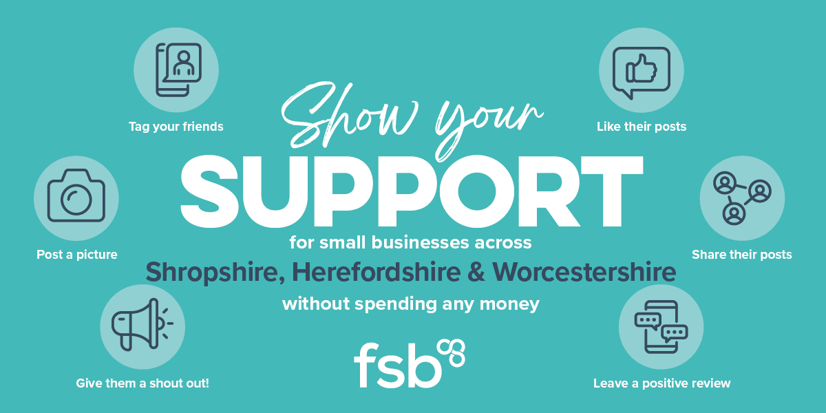 FSBSrpsHrfsWrcs's tweet photo. Your SUPPORT makes a BIG difference to SMALL businesses and there's lots you can do that costs nothing at all.
Take action today to show your support for small businesses across #SHROPSHIRE  #HEREFORDSHIRE #WORCESTERSHIRE 
@marcheslep @worcsLEP @marcheshub @WBCUpdates https://t.co/Ujii6ZuB5X