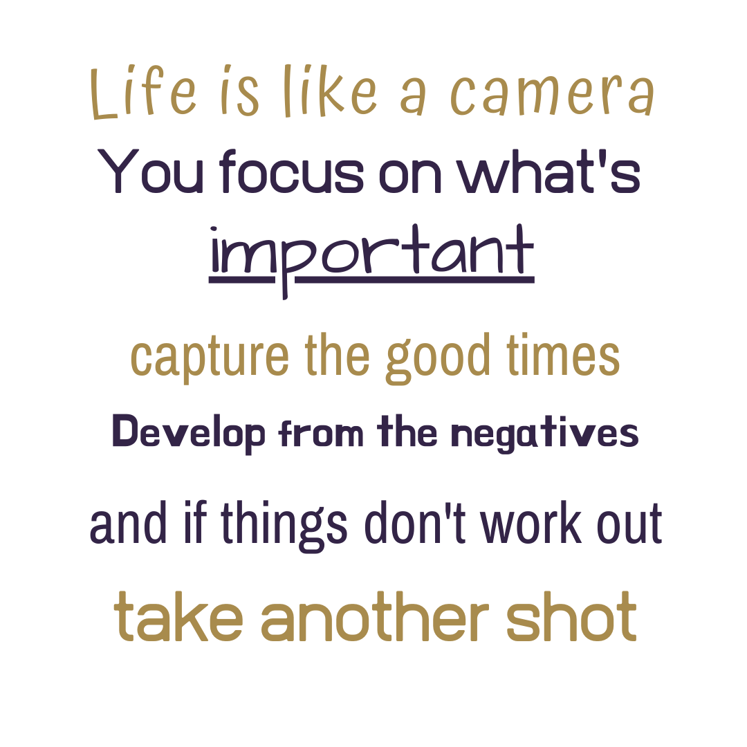 We see what we focus on 👀
Learn from the "negative" and focus on what is important and capture the moments. 
Should things have not worked out before, take another shot♥️