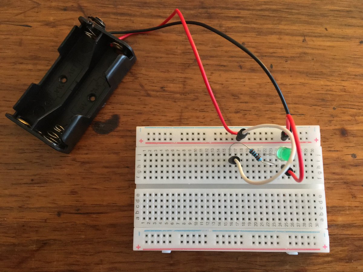 Ms_Aurra's tweet photo. Proud of my little one. Today was her first zoom lesson with @KidzinTech @netrozim. This is her first attempt at setting up a breadboard. She couldn’t get the light to turn on when we put in the batteries but she gave it a pretty good effort. #electronics101 #techkids https://t.co/WZb70WYlt0