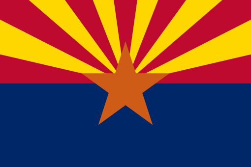 3. Arizona -- Gorgeous, unique, meaningful. The copper star represents Arizona's vast copper mines. The red and yellow sky celebrate Arizona's desert beauty. And the blue is just kinda a crazy choice that really makes it pop. Love it