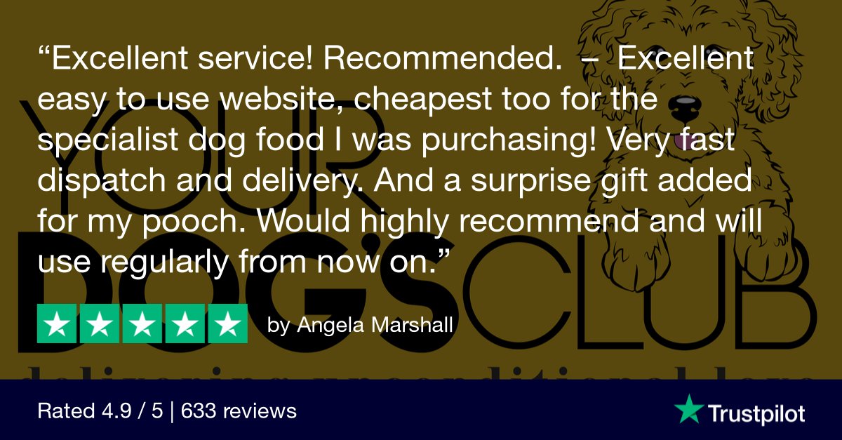 yourdogsclub's tweet photo. Here at Your Dog's Club, our customers and their dog's are of the utmost importance to us, and providing them with nutritional foods and excellent service is our priority.  We maintain a 4.9 star Trustpilot rating which demonstrates our continuous delivery of unconditional love. https://t.co/T2XV6wmmR3