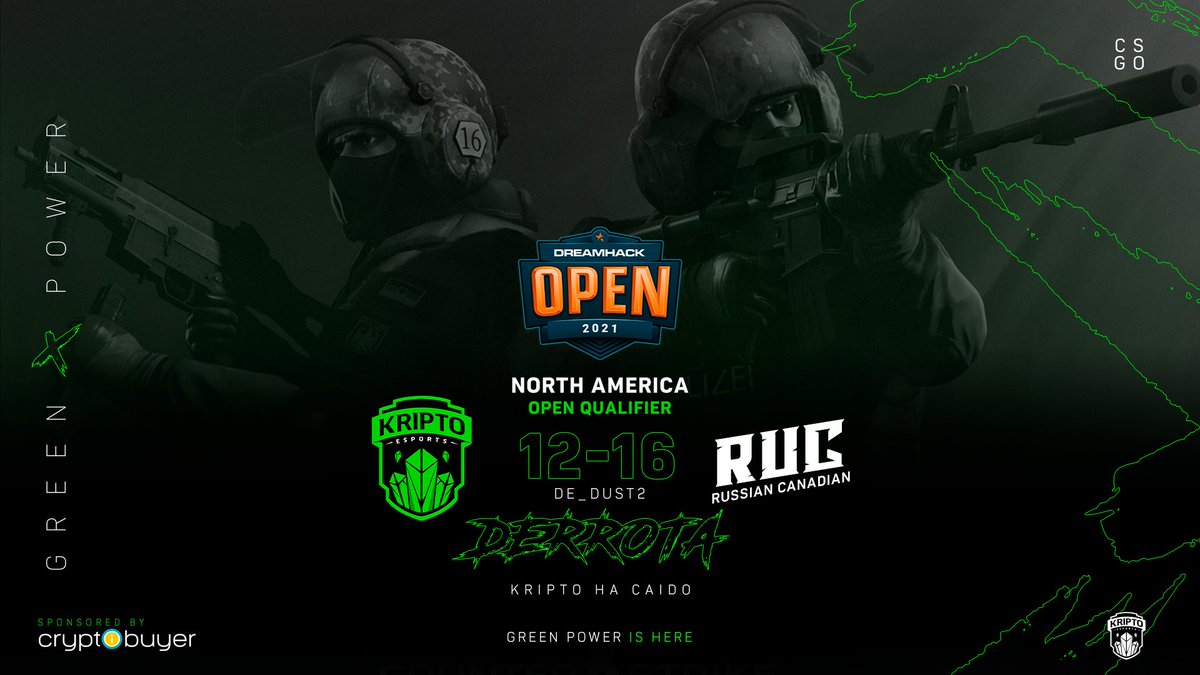 KriptoEsports's tweet photo. #PlayKripto | #CSGO
En el día de ayer caímos en el clasificatorio para la #DreamhackOpen frente a #RussianCanadian por 12-16.
De esta manera nos despedimos de la competencia.
Sponsored by: @cryptobuyer
#GreenPower🟢 #KES #KriptoEsports https://t.co/PwwhvijmHC