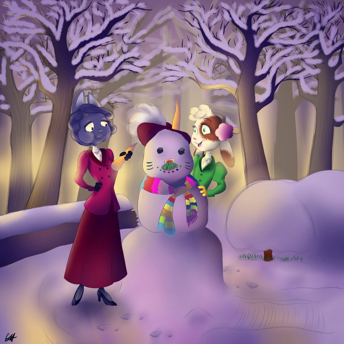 flapdoodling's tweet photo. #snow #winter #art #digitalart #snowman #snowperson #snowbunny #bunnyrabbit #bunny #rabbit #cartoon #cartoonart #forest #woods #outdoors #winter2021 #victorian #edwardian #historicalfashion #victorianfashion #edwardianfashion #fun #play #carrots #disneyinspired https://t.co/1rQdDkCxVT