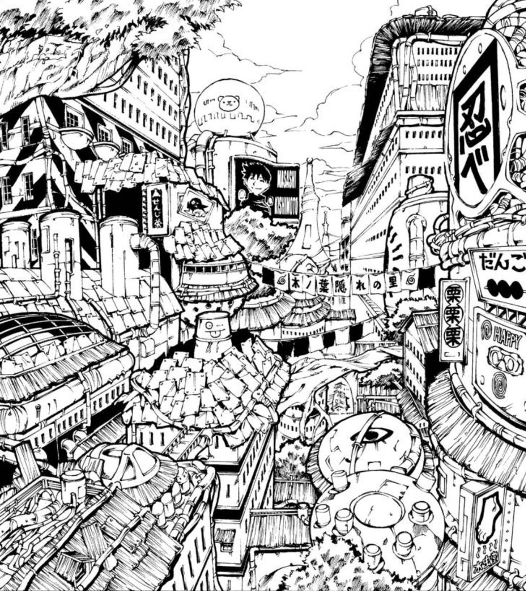 Kishimoto’s background work is outta sight man, wow. And the really over the top inking is so evocative, I think someone mentioned that Otomo was a huge influencenon him and it shows.  #Grantuto