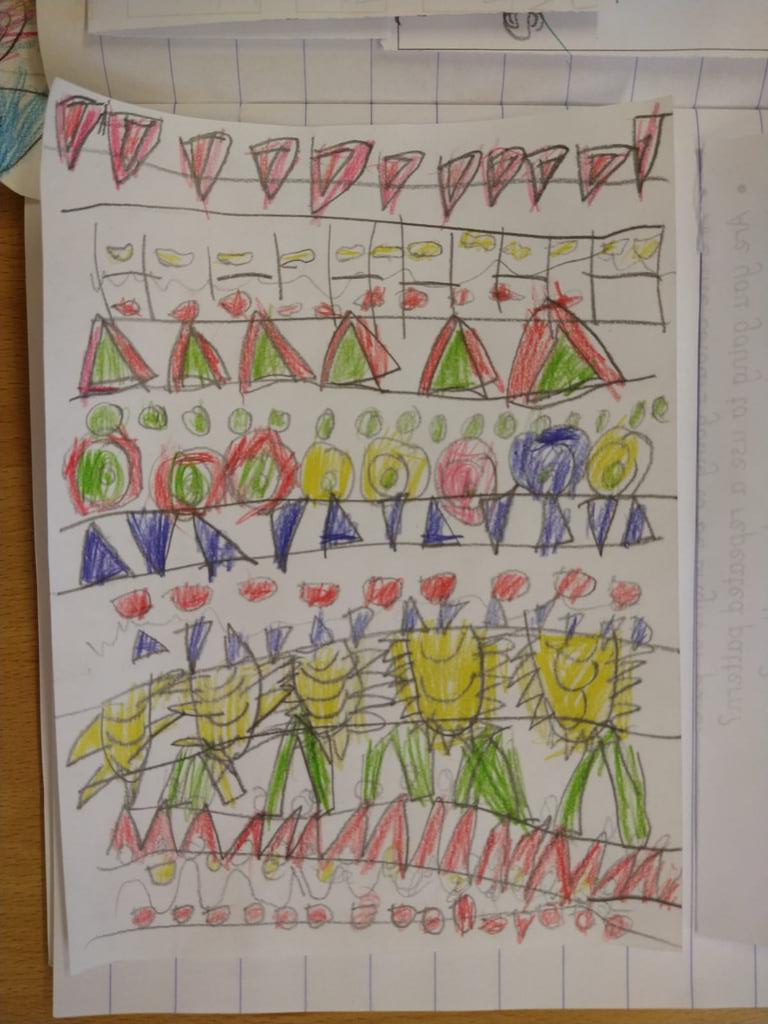 ByronSchool's tweet image. We have some budding designers in Year 1. Look at our colourful designs. #repeatedpatterns #colours #multiculturalweek