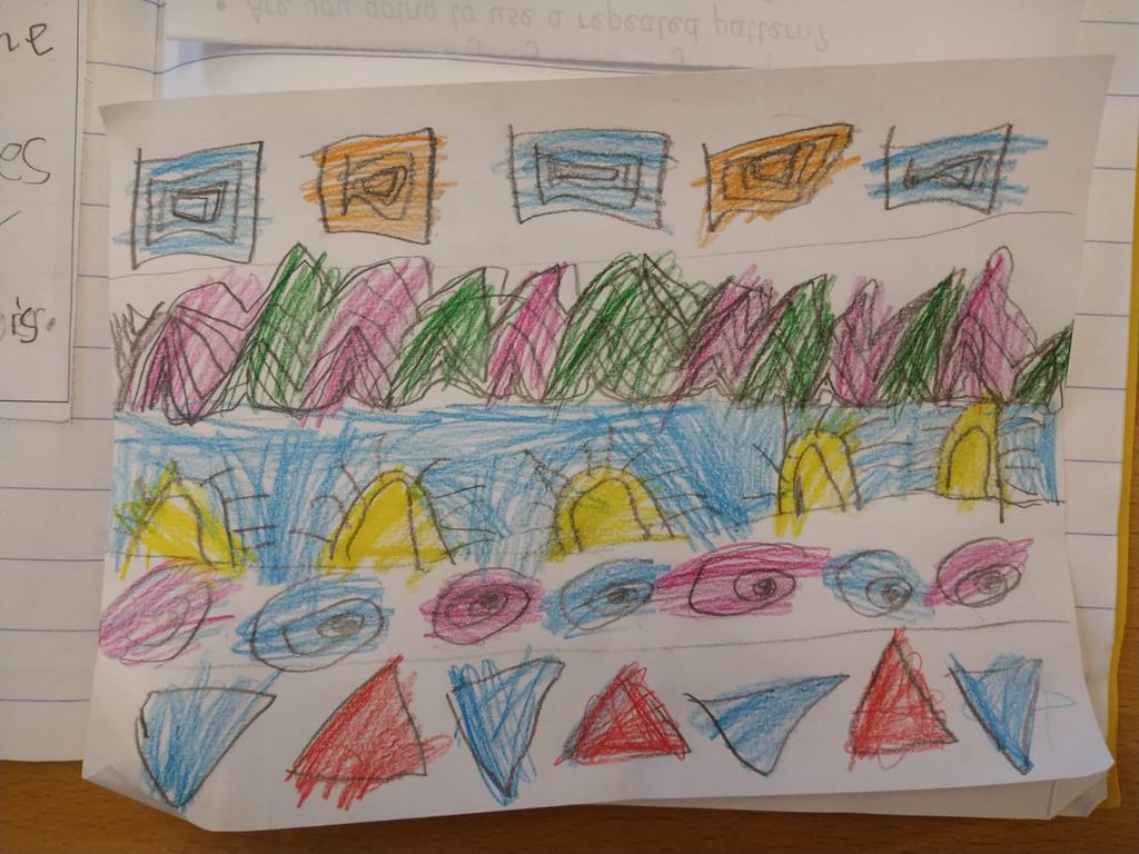 ByronSchool's tweet image. We have some budding designers in Year 1. Look at our colourful designs. #repeatedpatterns #colours #multiculturalweek