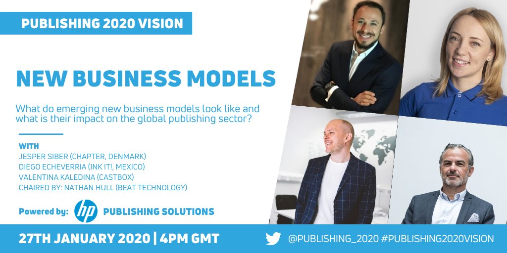 Publishing_2020's tweet photo. Our next webinar 'New Business Models' will be taking place next Wednesday 27th January at 4pm (GMT) and will explore what these business models do, could and should look like and their impact on the global publishing sector.

Find out more and register: https://t.co/jIFyGSwlIY https://t.co/0UuXPgiWhD