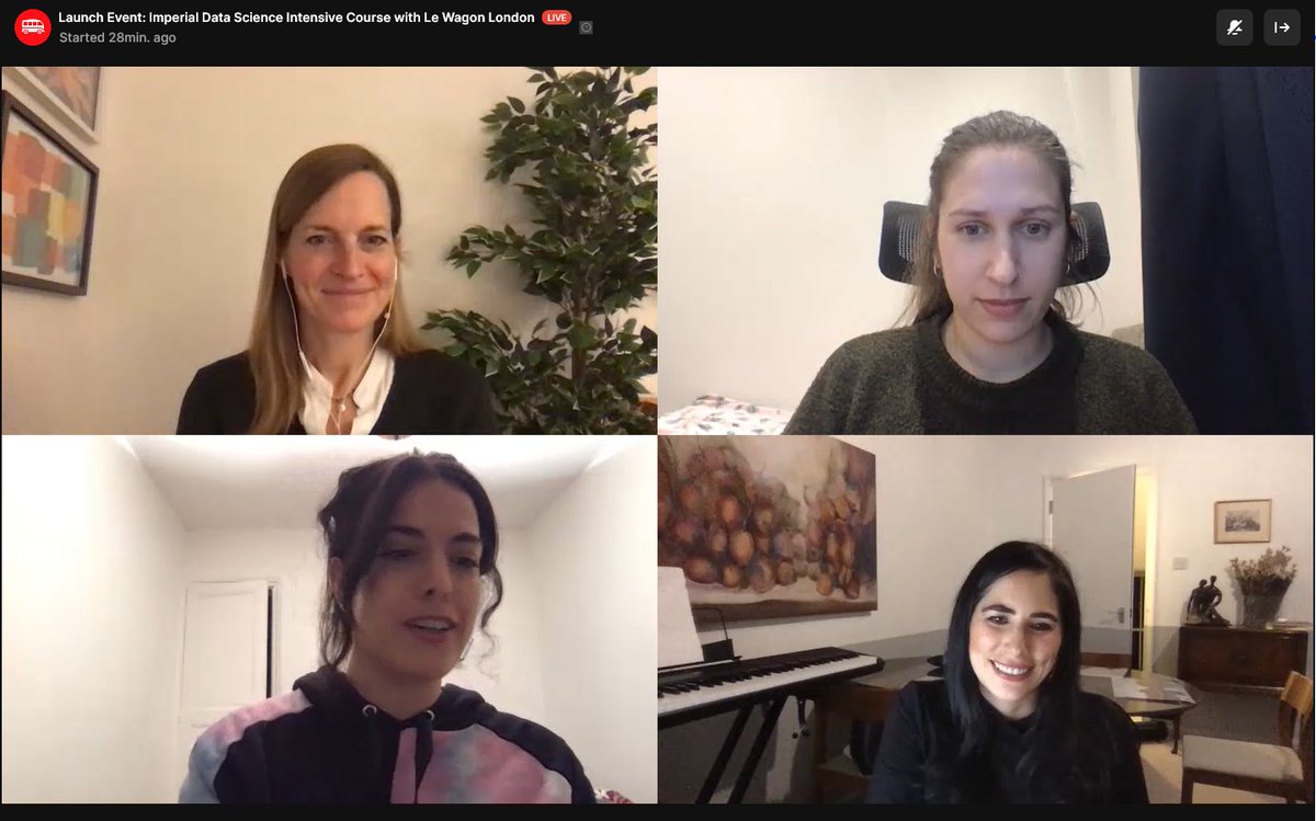 ImperialDSI's tweet photo. 👩💻Now we're hearing from our panellists!
The speakers are three #DataScientists talking about their different career paths, how they started working with data and what they enjoy about their work.
Here are @manilorelie @ValeriaCortezVD and Christina Tatli. #DSIntensive https://t.co/ulUwbADRN0