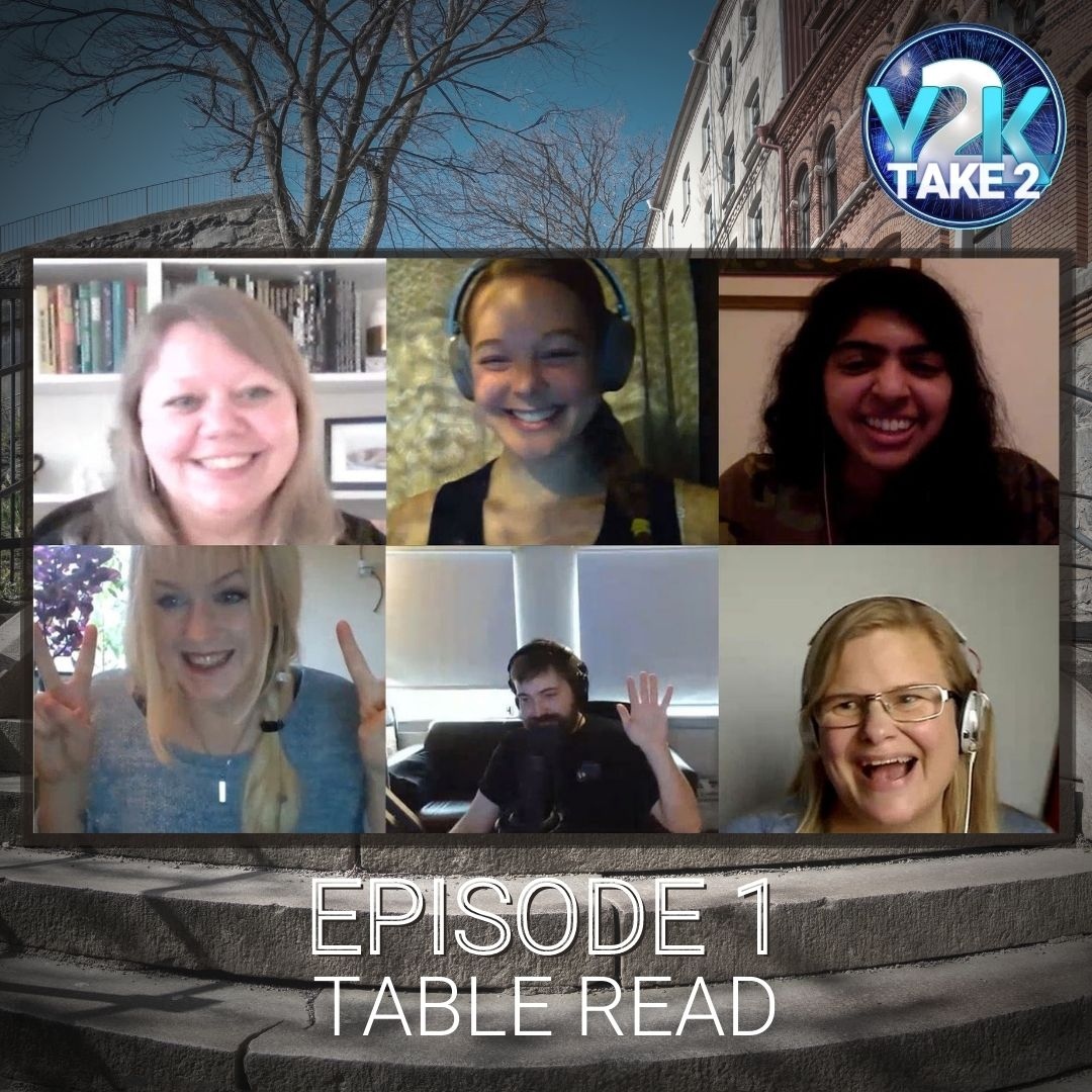 For season 2 we have had online table reads for every ep - here's a picture from the ep 1 table read featuring <a href="/Charlotte_Norup/">Charlotte Norup</a>, Silja Lamhauge, Sravya Kidambi, Sabina Renck, <a href="/Abyzzinn/">Eyþór Viðarsson</a> &amp; <a href="/karinheim/">Karin Heimdahl</a>

Episode 1 drops Jan 29!

#Y2Kpod #AudioDrama #Y2KTake2 #VoiceActor #TableRead