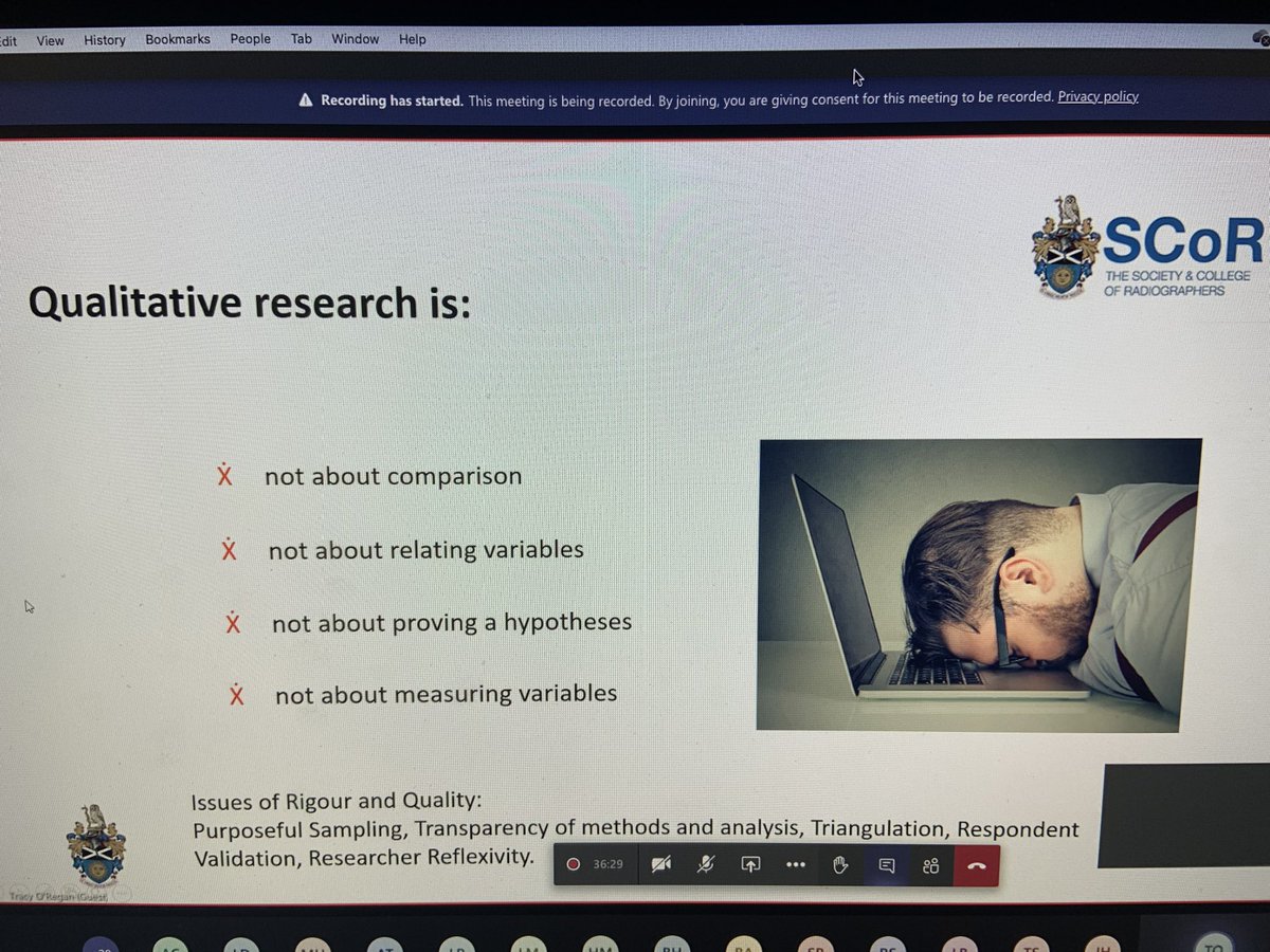 QualresS's tweet photo. @trcyoregan giving a great overview of qualitative research #qualrad https://t.co/hVCIi6vBGG