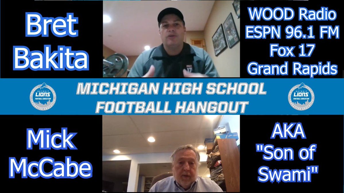 LionsYouthFB's tweet photo. We sat down with Bret Bakita and @MickMcCabe1 to discuss @MHSAA football playoffs, and talked about what a whirlwind season it has been. Listen to the interviews inside our #VirtualTrainingHub! @WOODRADIO @espn961 @FOX17 

https://t.co/seE6JxasDY https://t.co/eNv5W8jgTX