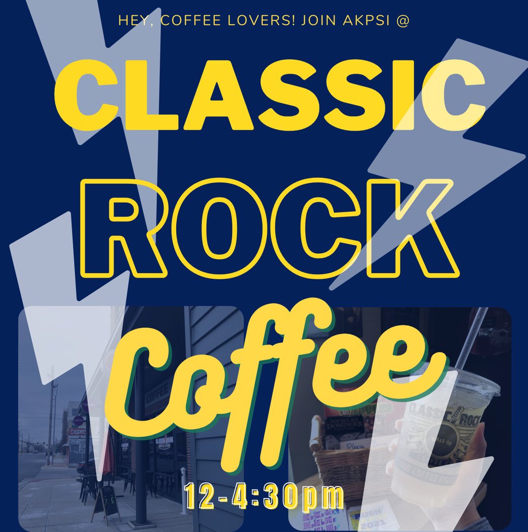 MoStateAKPsi's tweet photo. Join AKPsi for game night from 12-4:30pm at Classic Rock Coffee in downtown! ☕️ https://t.co/hO4KH2BV1F