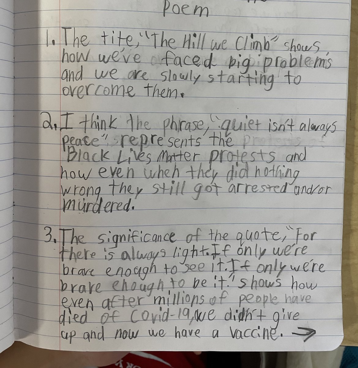 mrs_santos24's tweet photo. 6th graders engaged in deep thought &amp; conversation today as we analyzed @TheAmandaGorman ‘s poem from #Inauguration2021 . Thank you for being such an inspiration for our students!💛 @MineolaMS #MineolaProud #MineolaTogether https://t.co/NsxptbbFWV