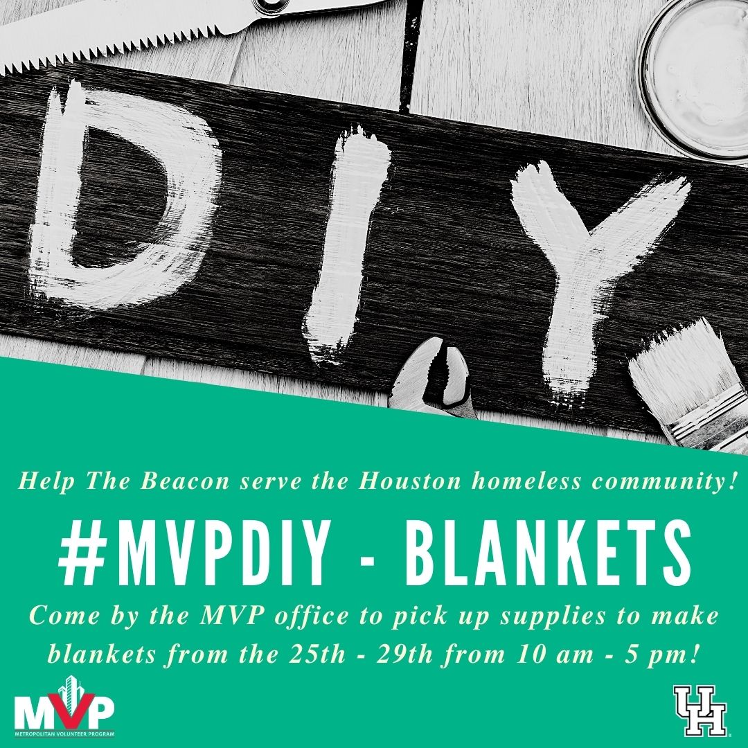 Want to support The Beacon and help end homelessness in Houston? Come by and pick up the fleece required to make blankets starting on January 25th, and return the finished blanket to the MVP office by January 29th at 5 pm. Link in our bio!