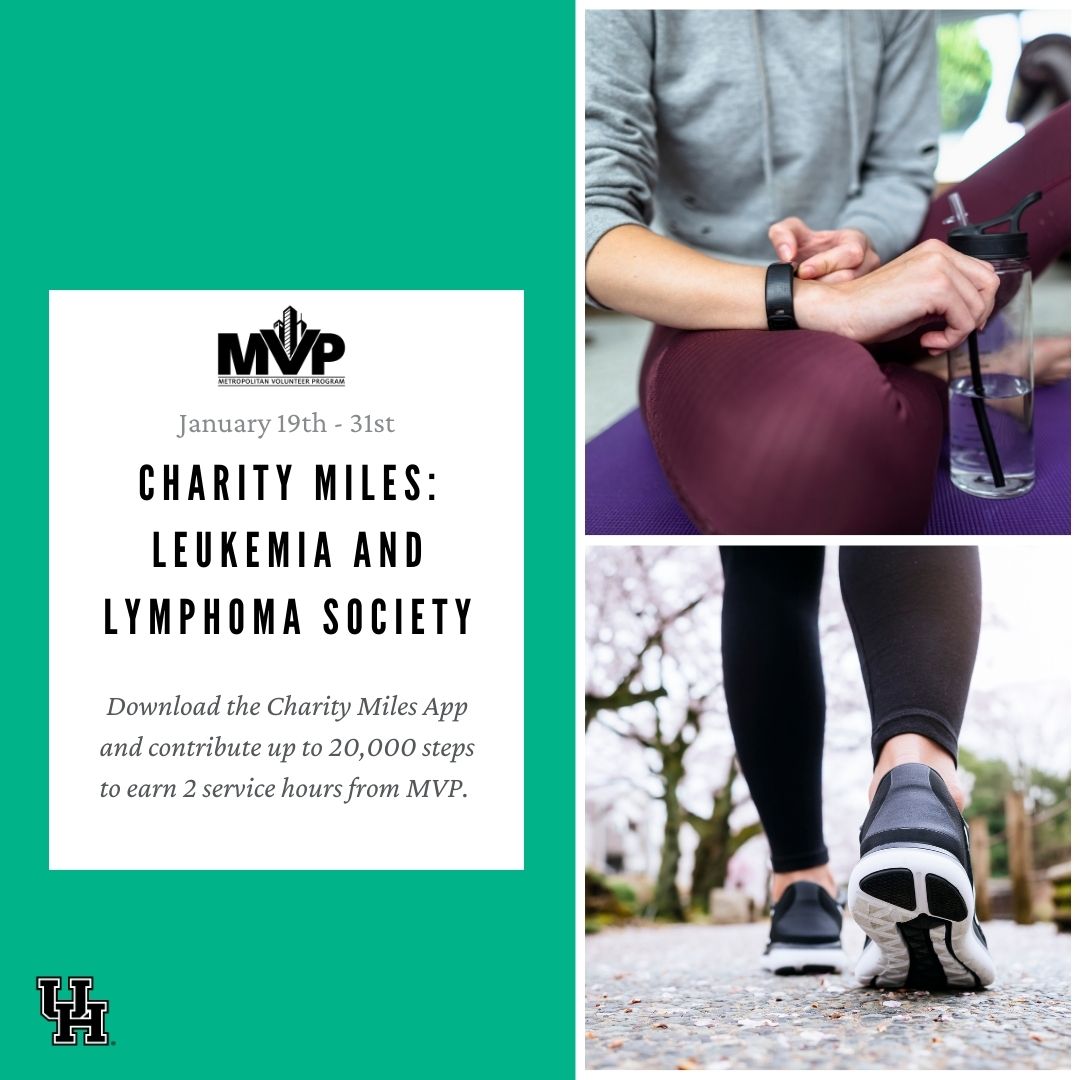 Join us for another Charity Miles event from now until the 31st! The Leukemia and Lymphoma Society will be the featured charity of the month. A link will be sent to volunteers to join the UH MVP team so that we can record your steps for you. Sign up through the link in our bio!