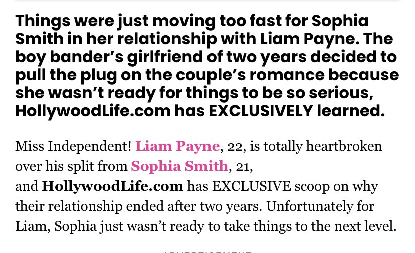 Liam’s womanizer image started around 2016 after the break up with Sophia from the end of 2015. Articles state Liam as being completely heart broken. They say that Sophia left because Liam wanted to settle down and Sophia wasn’t ready for that step.
