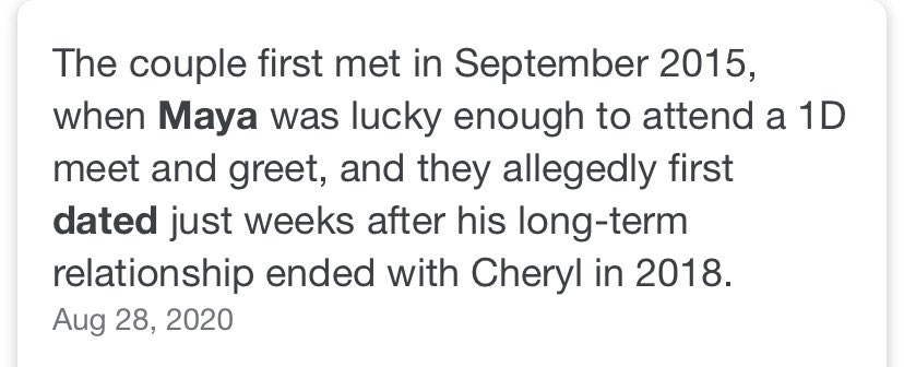 She is not mentioned even though originally they were said to have started to date in August 2018, and now it has become August 2019. From August 2019 to August 2020 Liam is seen with only Maya and the two were going strong. At least that’s what the public is supposed to think.