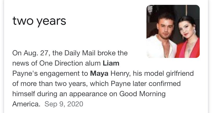 August 2020 Liam pops the question after “2 years” together with Maya.