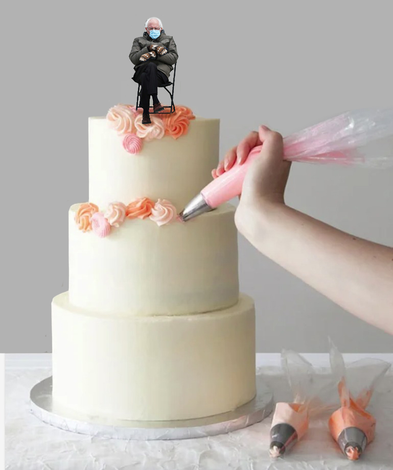 #WeddingCake #BernieSanders #BernieSandersmemes #BernieSandersMittens