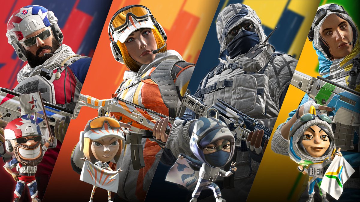 JesseJChick's tweet photo. Tired of being called a noob, just because you're a Blackbeard main? 

Retweet this tweet, follow @JesseJChick and @R6esportsNA and you could win ALL 4 OF THESE SKINS, PLUS you will win my FULL PERMISSION to use BB in ranked. 

3 winners chosen live at the US finals on Saturday! https://t.co/h4k8eA2Yq7