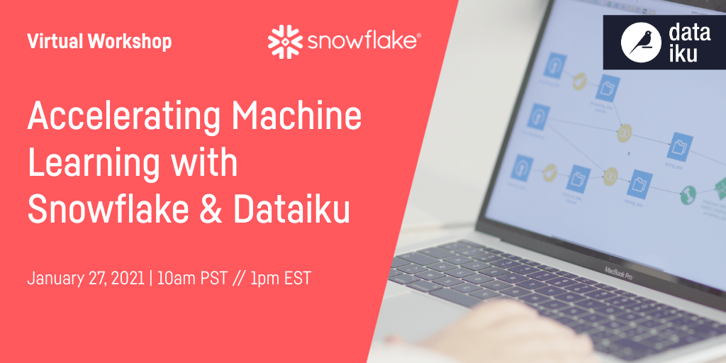 dataiku's tweet photo. Become a pro with the basics of using @Snowflake with Dataiku Cloud through a virtual lab showcasing how to build and deploy a machine learning model | :https://t.co/wbORAQJuZk #Dataiku #Snowflake #MachineLearning #ML #AI #VHOL #DataScience #PartnerConnect https://t.co/S7JoVmSjzg