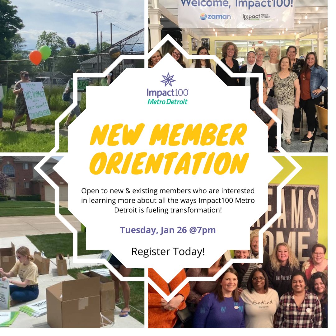 Impact100MD's tweet photo. Sign up now for New Member Orientation! Open to new and existing members looking to learn a little more and maybe even find ways to meet other members and get involved. 

Registr here for zoom link: https://t.co/8eOrJJTBhl https://t.co/Bb9mP8fjfM