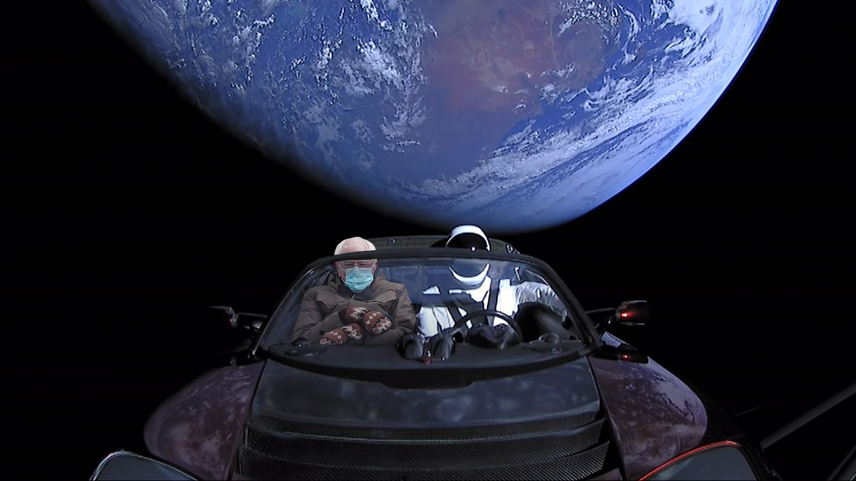 RikyUnreal's tweet photo. Hey @elonmusk, Starman was seen in company of this guy.
Do you know anything about that?

#BernieSanders https://t.co/3vEBIga5JM