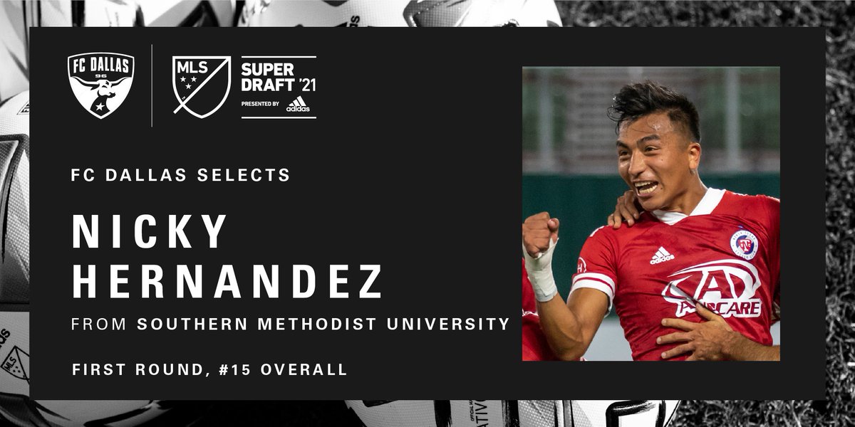 FCDallas's tweet photo. Welcome to the squad, @nicky_0898!

With the 15th overall pick, we select @SMUSoccerM's Nicky Hernandez! https://t.co/msdfp1IICs