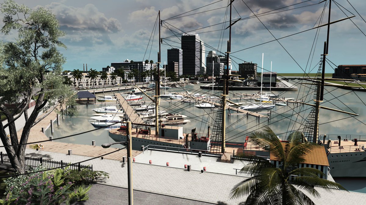 bakedairtv's tweet photo. Marinas in front of Downtown Fort Shore, FL
#CitiesSkylines https://t.co/4tU3lfQWa0