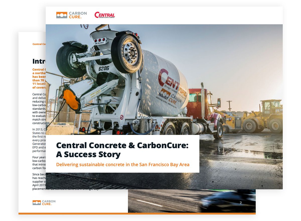 CarbonCure's tweet photo. .@USConcrete's #CentralConcrete has saved 5.6 million pounds of CO₂ emissions with CarbonCure to date. That's equivalent to 3,317 acres of forest sequestering carbon for a year! Read their success story to learn how they did it: https://t.co/FsbE1kVi8D #Concrete #CarbonRemoval https://t.co/4WpERhqoDA