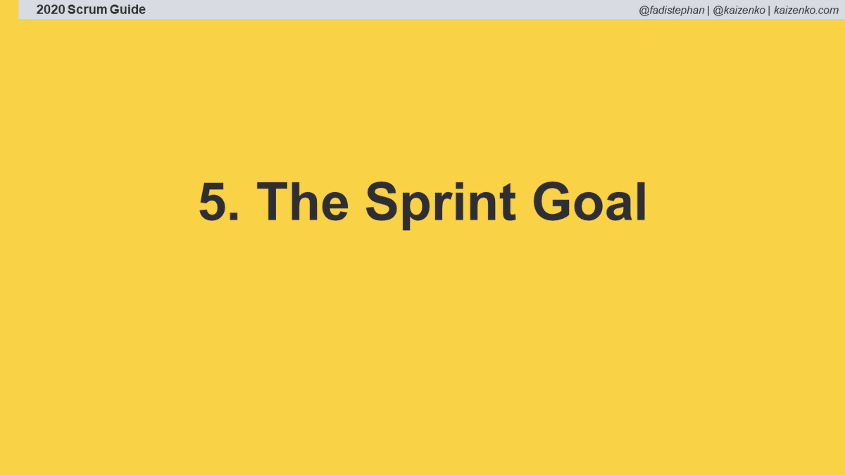 kaizenko's tweet photo. The 5th update in this series on the top 11 updates to the 2020 Scrum Guide is about the Sprint Goal.
Do your teams create Sprint Goals?
https://t.co/iVKrGZ8iV7
#agile #scrum #scrumguide #2020scrumguide #scrumguidetop11updates https://t.co/wEsy3Oxw77