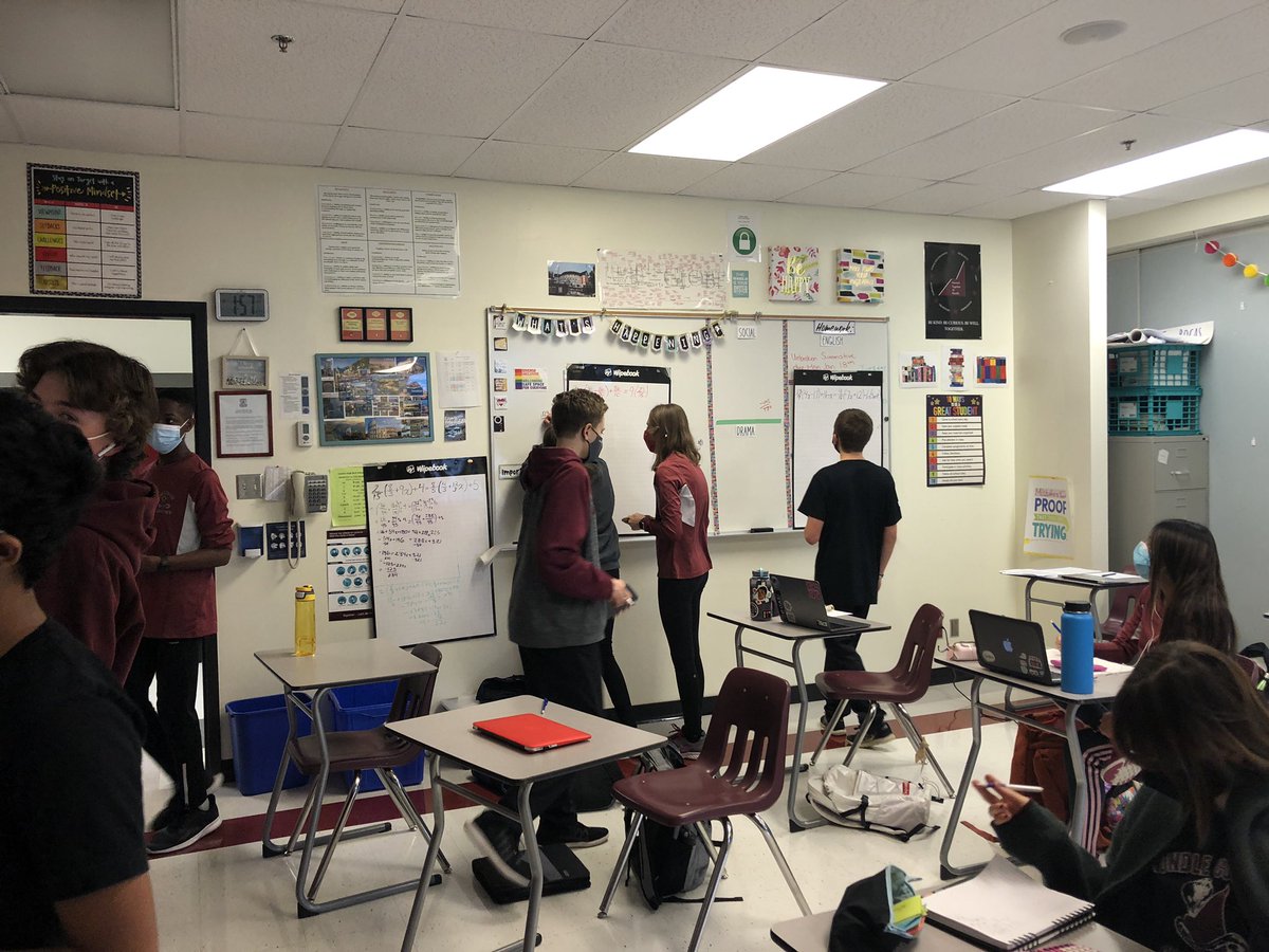 Mrs_Naugler's tweet image. Time to get up and move around the room to solve some #linearequations in #Math9 Thanks to @Wipebook for helping us #SocialDistance #BeCurious #Together @RundleJrSr