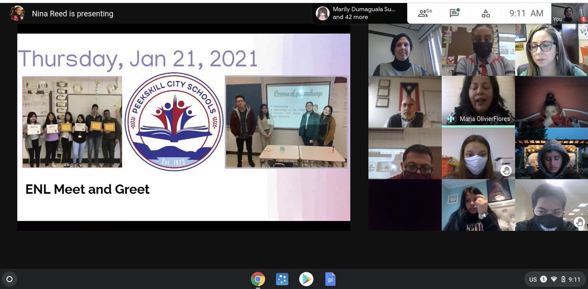 DrJFerris's tweet photo. Our first ENL meet and greet today was a success. Thank you to everyone who joined us @SanchezMLL_Peek @AD_Goldberg @PCSD_Parents. #peekskillpride https://t.co/ffBVW9Ow9V