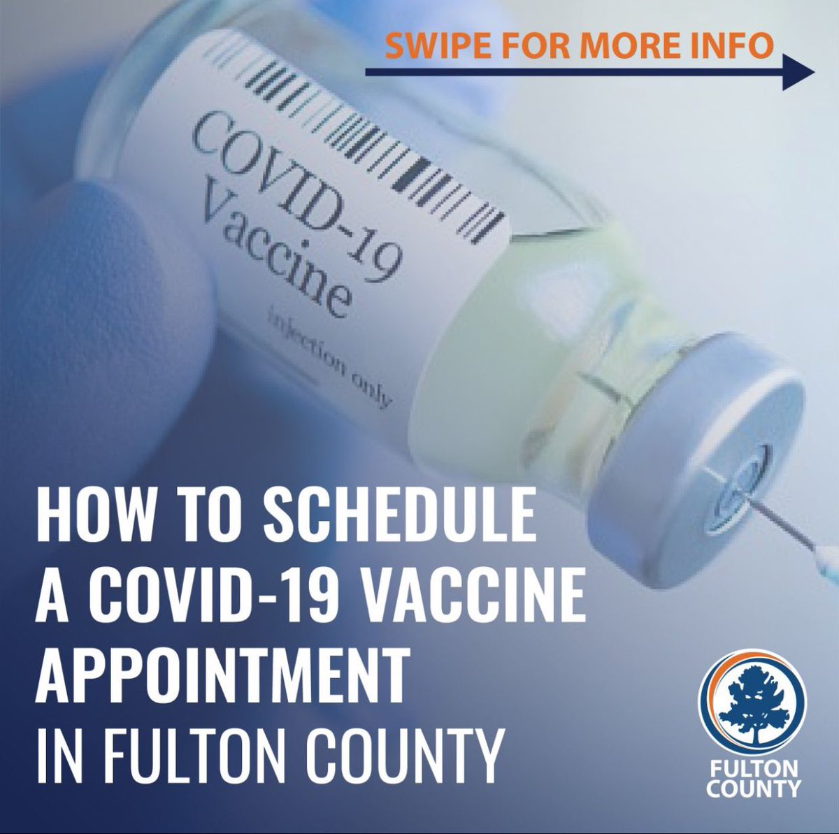 FulcoD4's tweet photo. Information on how to schedule a COVID-19 vaccination in Fulton County! #FultonCounty #FCBOH #Vaccine #vaccinationCovid https://t.co/95NwLwJ7lZ