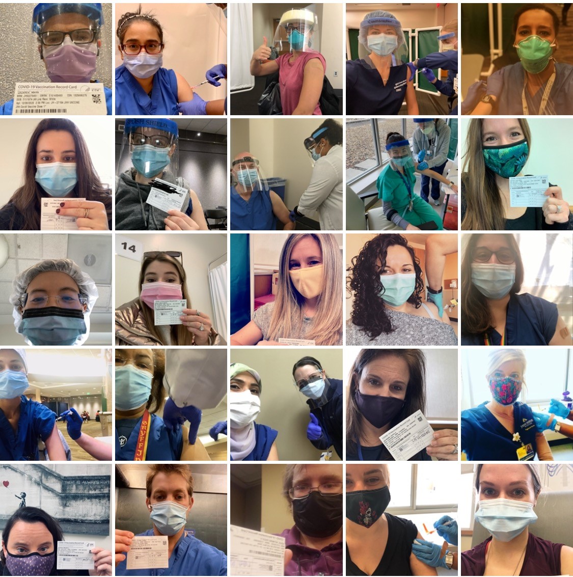 Just a few <a href="/HopkinsMedicine/">Johns Hopkins Medicine</a> GI/Hep team members getting the #covidvacccine. Some BIG smiles under those masks!