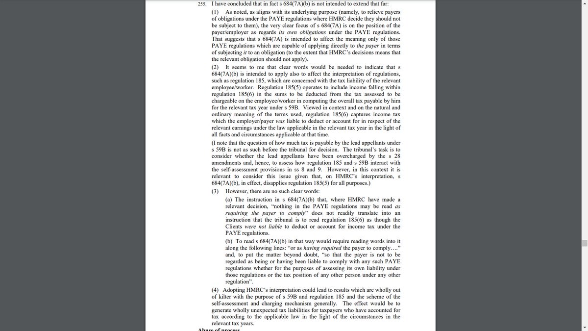 <a href="/ArmadilloSupprt/">Armadillo - Tax Support</a> It will be remembered that one recent decision of the Tribunal said HMRC are incorrect in this regard. But that decision is not binding and the taxpayer lost on a separate point.
On the s684(7A) point it is my view that the FTT was right and I hope Hoey will confirm this idc.