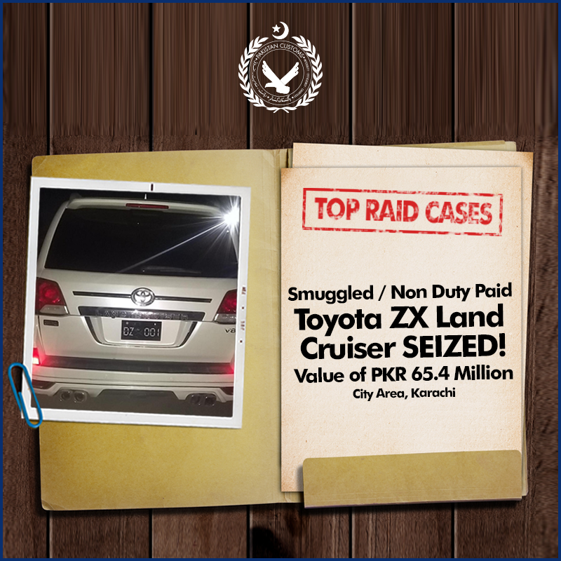 customs_karachi's tweet photo. Staff of Moachko Check Post intercepted Toyota ZX Land Cruiser Jeep Reg. No. DZ-001 during checking. Value of seized vehicle is PKR 65.40 million (tentative).

#CPK #CustomsKarachi #HeretoServe https://t.co/mX4HifTAAo