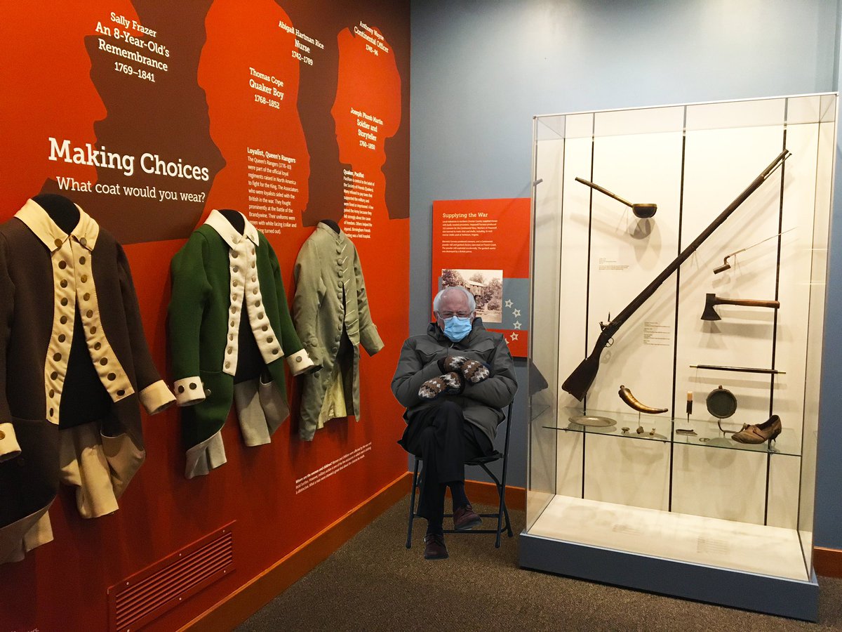 ChesterCoHist's tweet photo. We had the extreme honor of having Senator Bernie Sanders visit our museum today! Just look at that face of pure excitement! https://t.co/MmQDCcoaS7
